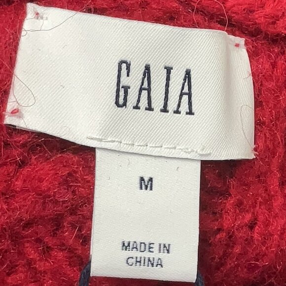 Gap x Cult Gaia Cropped Cable-Knit Cardigan Sweater in Red Medium NWT - Picture 7 of 7